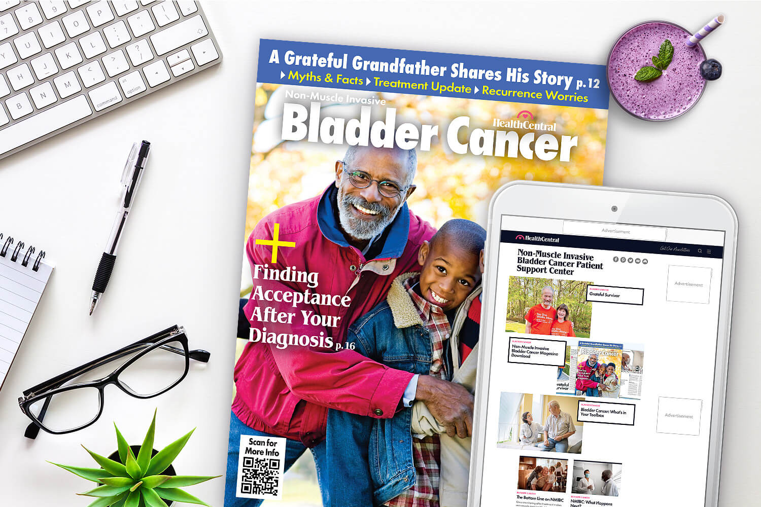 Providing Print and Digital Synergy—Condition Guides at point-of-care can drive to Brand's sponsored program on HealthCentral .com or an exclusive Patient Support Center designed to help patients have a more productive dialogue with their physician, and provides steps to take after their visit. These centers also feature content from the in-office patient Guide and Doctor Visit Prep Tools.